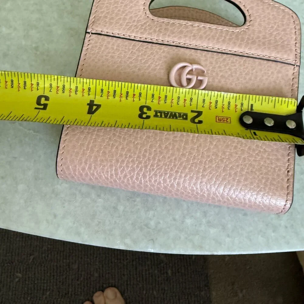 Gucci‎ 701074 Leather Double GG Perfect Pink Shoulder Chain Wallet Bag - Picture 15 of 15